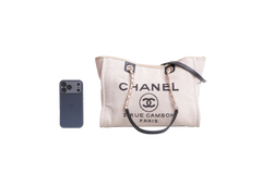 CHANEL SMALL DEAUVILLE CANVAS & BLACK