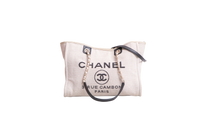 CHANEL SMALL DEAUVILLE CANVAS & BLACK