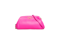 FERRAGAMO GANCINI CLUTCH ON CHAIN CALFSKIN HOT PINK