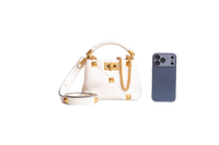 VALENTINO ROMAN STUD TOP HANDLE WHITE