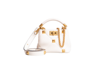 VALENTINO ROMAN STUD TOP HANDLE WHITE