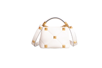 VALENTINO ROMAN STUD TOP HANDLE WHITE