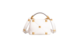 VALENTINO ROMAN STUD TOP HANDLE WHITE