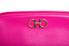 FERRAGAMO GANCINI CLUTCH ON CHAIN CALFSKIN HOT PINK