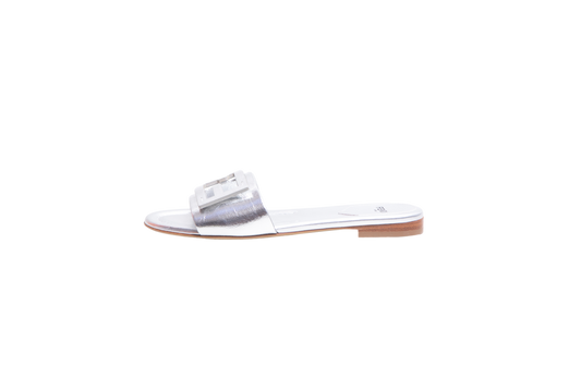 FENDI NAPPA LAMINATA FF FOLD ARGENTO - 35 BR
