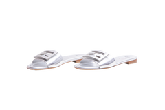 FENDI NAPPA LAMINATA FF FOLD ARGENTO - 35 BR