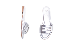 FENDI NAPPA LAMINATA FF FOLD ARGENTO - 35 BR