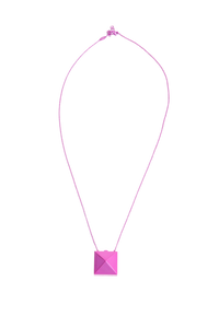 VALENTINO NECKLACE ROCKSTUD MIRROR BOX PENDANT PINK