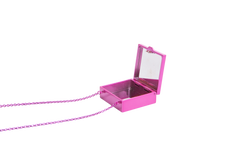 VALENTINO NECKLACE ROCKSTUD MIRROR BOX PENDANT PINK