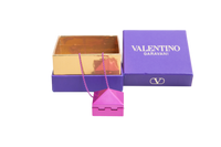 VALENTINO NECKLACE ROCKSTUD MIRROR BOX PENDANT PINK
