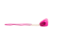 FERRAGAMO GANCINI CLUTCH ON CHAIN CALFSKIN HOT PINK