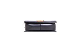 CHANEL BOY MEDIUM LAMBSKIN NAVY-GOLD HDWR