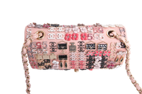 CHANEL CLASSIC ENAMEL SYMBOL CHARM JEWELED FLAP EMBROIDERED LIGHT PINK