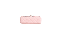 CHANEL CLASSIC ENAMEL SYMBOL CHARM JEWELED FLAP EMBROIDERED LIGHT PINK