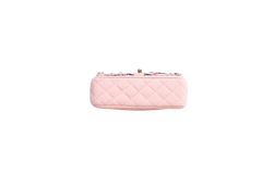 CHANEL CLASSIC ENAMEL SYMBOL CHARM JEWELED FLAP EMBROIDERED LIGHT PINK