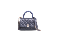 CHANEL MINI COCO TOP HANDLE CAVIAR NAVY GOLD HDWR
