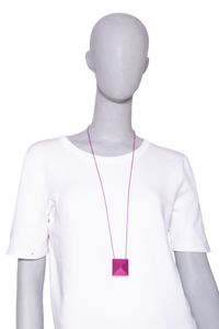 VALENTINO NECKLACE ROCKSTUD MIRROR BOX PENDANT PINK