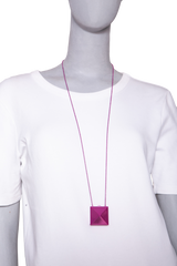 VALENTINO NECKLACE ROCKSTUD MIRROR BOX PENDANT PINK
