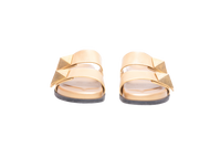 VALENTINO SLIDE ONE STUD LEATHER METALLIC GOLD - 38 BR