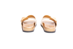 VALENTINO SLIDE ONE STUD LEATHER METALLIC GOLD - 38 BR