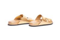 VALENTINO SLIDE ONE STUD LEATHER METALLIC GOLD - 38 BR