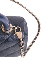 CHANEL MINI COCO TOP HANDLE CAVIAR NAVY GOLD HDWR