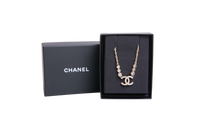 CHANEL NECKLACE CC CRYSTAL STRASS GOLD