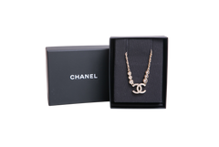 CHANEL NECKLACE CC CRYSTAL STRASS GOLD