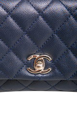 CHANEL MINI COCO TOP HANDLE CAVIAR NAVY GOLD HDWR