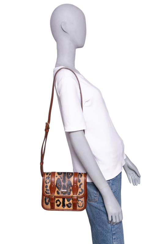 D&G CRESPO SMALL LEOPARD PRINT BROWN/BLACK
