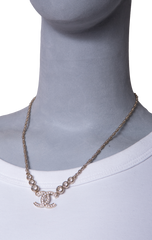 CHANEL NECKLACE CC CRYSTAL STRASS GOLD