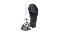 CHANEL THONG SANDALS GOATSKIN PEARL BLACK - 36 BR