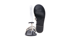 CHANEL THONG SANDALS GOATSKIN PEARL BLACK - 36 BR