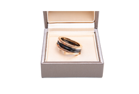 BVLGARI RING B.ZERO 1 IN BLACK CERAMIC AND ROSE GOLD