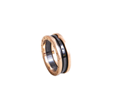BVLGARI RING B.ZERO 1 IN BLACK CERAMIC AND ROSE GOLD