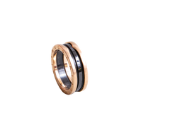 BVLGARI RING B.ZERO 1 IN BLACK CERAMIC AND ROSE GOLD