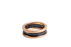 BVLGARI RING B.ZERO 1 IN BLACK CERAMIC AND ROSE GOLD