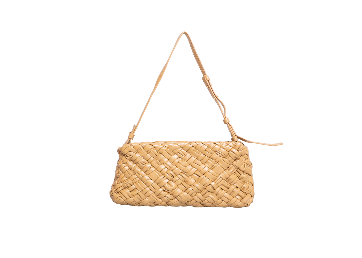 BOTTEGA KALIMERO CHA-CHA FOULARD INTRECCIATO DARK PRALINE