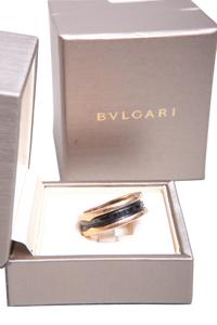 BVLGARI RING B.ZERO 1 IN BLACK CERAMIC AND ROSE GOLD