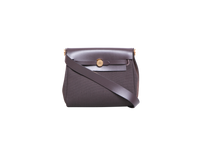 HERMÈS HERBAG RETOURNE 20 MILITARY TOILE VACHE HUNTER ÉBÉNE - GOLD HDWR
