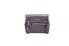 HERMÈS HERBAG RETOURNE 20 MILITARY TOILE VACHE HUNTER ÉBÉNE - GOLD HDWR