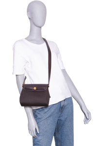 HERMÈS HERBAG RETOURNE 20 MILITARY TOILE VACHE HUNTER ÉBÉNE - GOLD HDWR