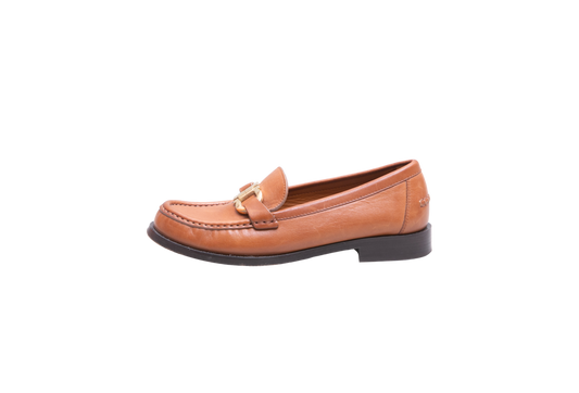 FERRAGAMO MARYAN LOAFER GANCINI LEATHER CARAMEL - 35 BR