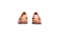 FERRAGAMO MARYAN LOAFER GANCINI LEATHER CARAMEL - 35 BR