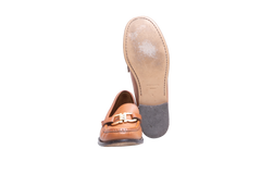FERRAGAMO MARYAN LOAFER GANCINI LEATHER CARAMEL - 35 BR