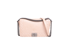 CHANEL BOY NEW MEDIUM REVERSO BLUSH SILVER HDWR
