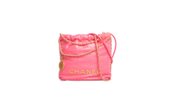 CHANEL 22 MINI HANDBAG SHINY CALFSKIN &  GOLD-TONE METAL PINK