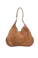 GUCCI B LARGE GG SUEDE BROWN
