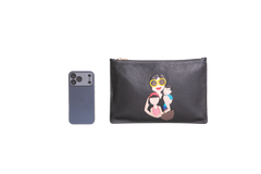 D&G FAMILY PATCH ZIP POUCH