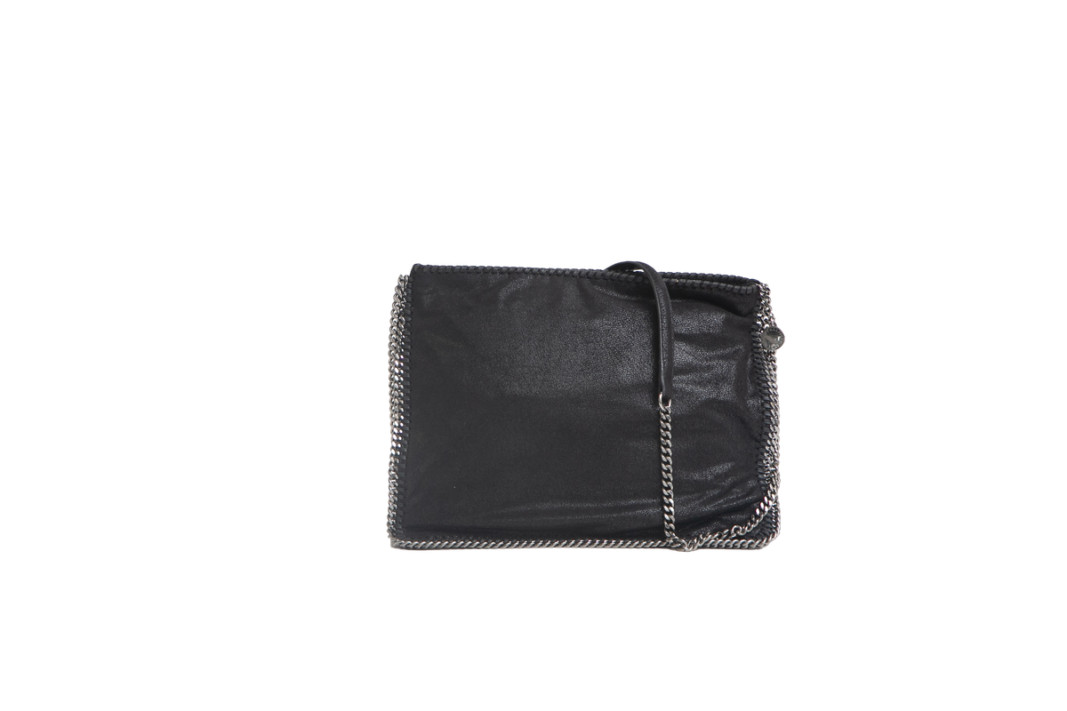 STELLA MCC MINI FALABELLA MESSENGER CHAIN BLACK